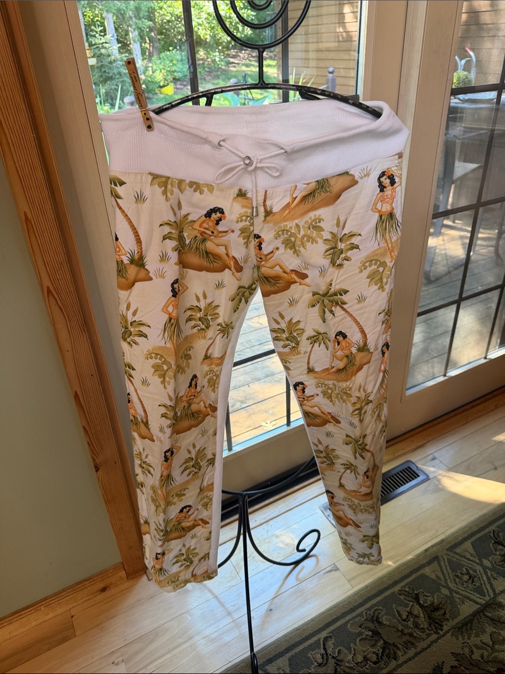 Nilla Shields Hawaiian Lula Girl Drawstring Pants - Soft Rib Waist w Back Pocket